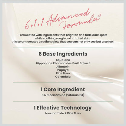 Sérum Hydratant Éclaircissant & Anti-Âge – Anti-Taches Brunes & Acné – Dark Spot Glow & Correct Niacinamide 5%| Fabriqué en Corée| Vegan| Extraits Végétaux Puissants d'Asie| Tout Type de Peau| 50 ml