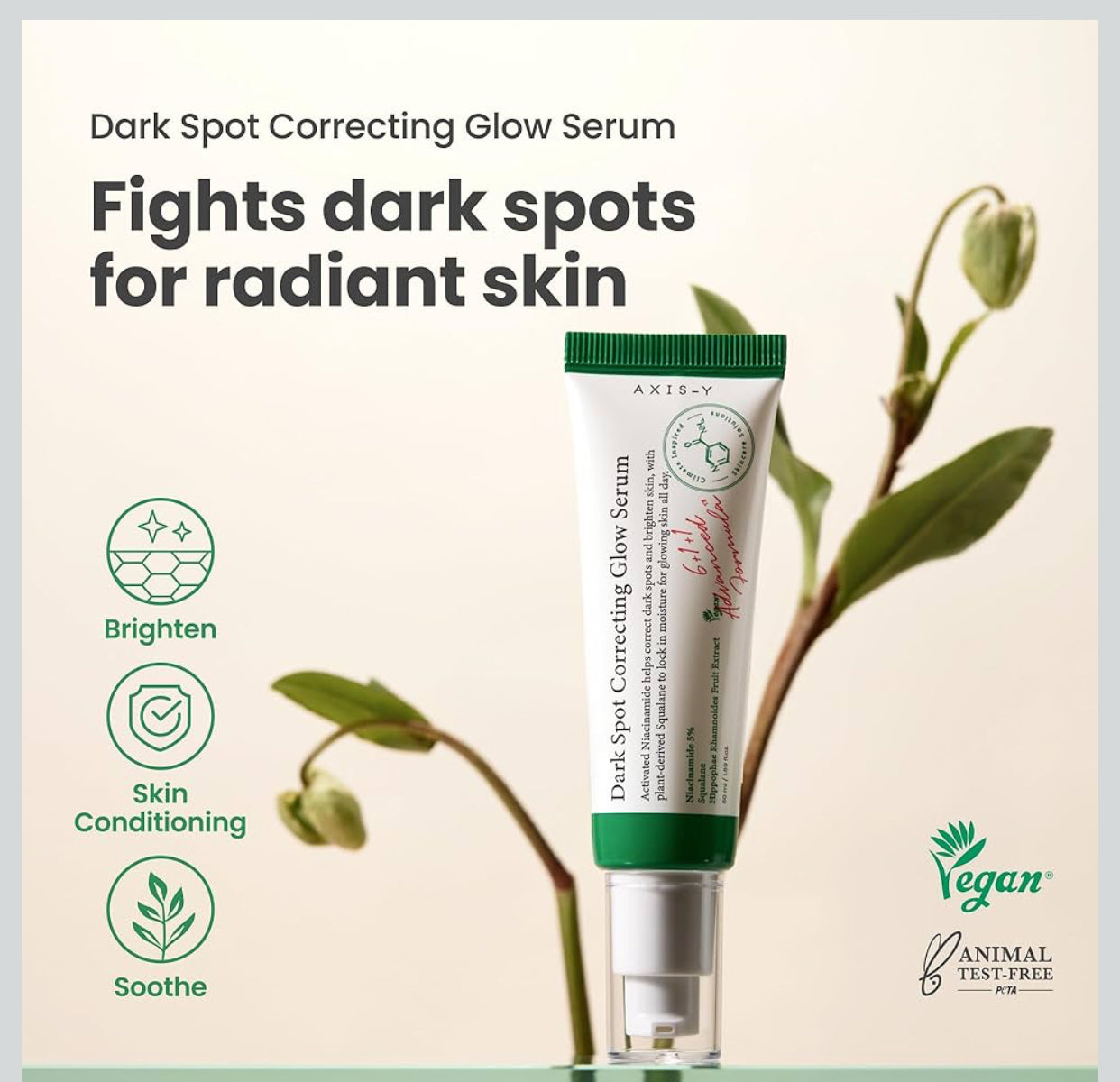 AXIS-Y Sérum Coréen Anti-Taches Dark Spot Correcting Glow Niacinamide 5 % – Vegan