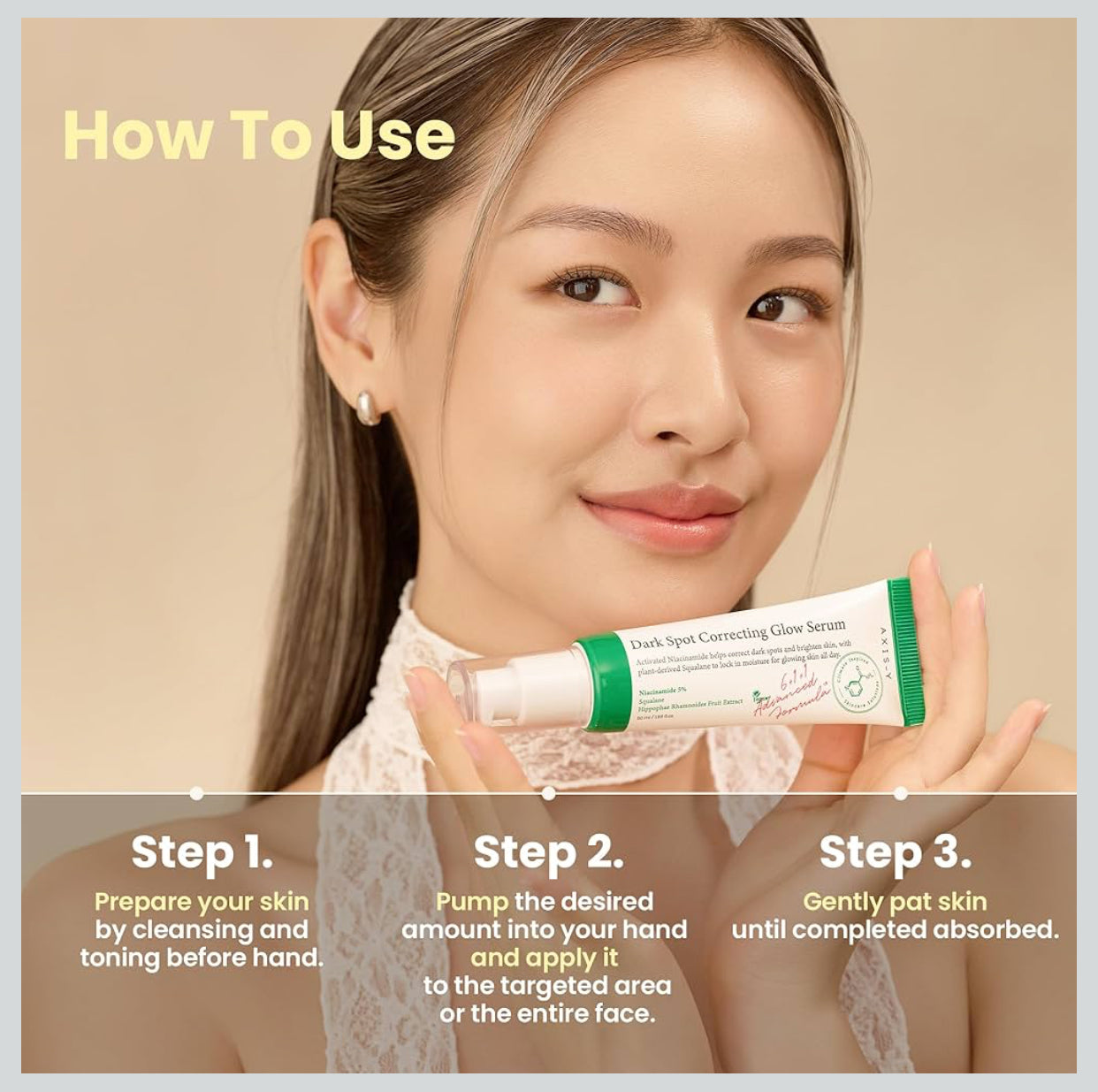AXIS-Y Sérum Coréen Anti-Taches Dark Spot Correcting Glow Niacinamide 5 % – Vegan